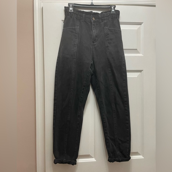 Zara High-Waisted paperbag Black jeans - Picture 1 of 2